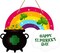 Happy St.Patricks Day Door Sign Rainbow Shamrock Clover Wreath Sign for Front Door St. Patrick's Day Decorations Sign for Home Proch Wall Spring Irish Saint Patrick's Day Party Decorations